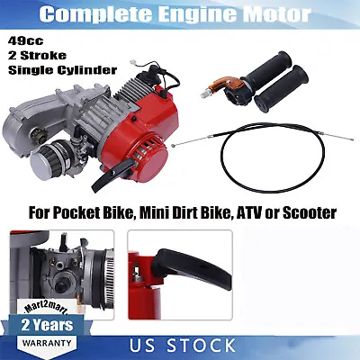 2 Stroke 47cc 49cc 50cc Racing Engine Kit Motor Mini Pocket Dirt Bike Quad ATV • $62.70