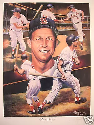 Stan Musial St Louis Cardinals  Ltd Edition Lithograph By Artist Angelo Marino • $23.31