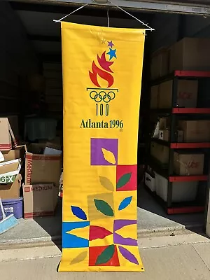 Centennial 1996 Atlanta Olympics Street Banner DOUBLE SIDED Vinyl 8 Feet X 30 In • $97.50