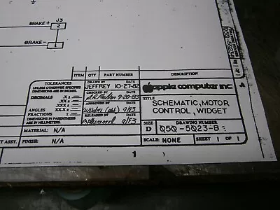 £29.79 • Buy Apple Lisa Widget Motor Control Schematic - 24  X 36  