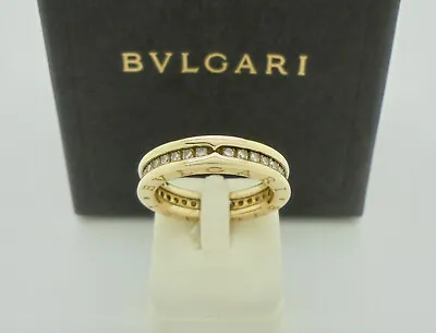 Authentic Bvlgari Bulgari B.zero1 Diamond Ring In 18k Yellow Gold Size 54 $9700 • $4900