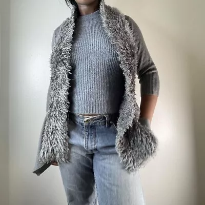 Vintage Fur Trim Cardigan L • $29.99