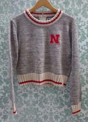 Renu Women's Sweater Marilyn Monroe Crop Red N Nebraska College Football Med • $17.50