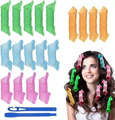 URAQT Hair Curlers For Short Hair No Heat Hair Rollers Spiral Curlers 15cm/25 • £10.56