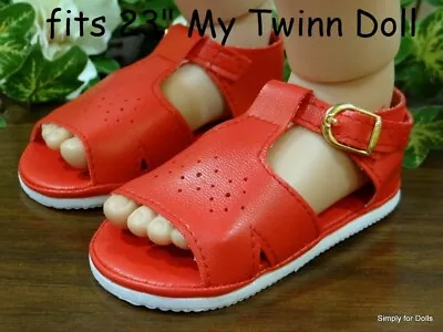 **SALE** RED Classic DOLL SANDALS Fits 23  MY TWINN DOLL SHOES • $2.98