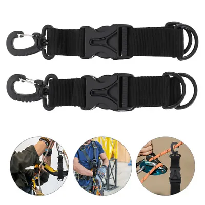  2 Pcs Universal Hook Backpack Buckle Nylon Stainless Carabiner D Ring Waist • £7.28