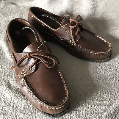 £18.85 • Buy Yachtsman By Seafarer Brown Leather Boat Shoes UK  11 EU 45