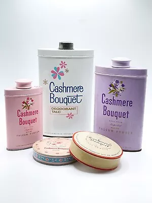 Vintage Cashmere Bouquet Powder 2 Full Lot Of 5 Bath Body Tins Paper Face Boxes • $34.99