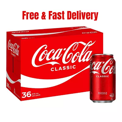 Coca-Cola Classic Soft Drink Multipack Cans (36 X 375mL) Bulk Value Coke Pack • $39.95