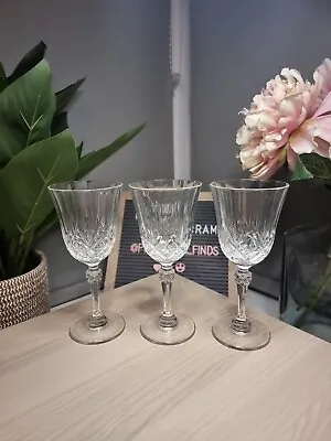 3 X Vintage Cristal D'Arques Finesse Lead Crystal Wine Glasses - 17cm - BOXED • £10