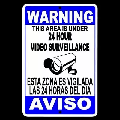 Spanish English Warning Protected By Video Surveillance Sign Security SS005 • $12.08