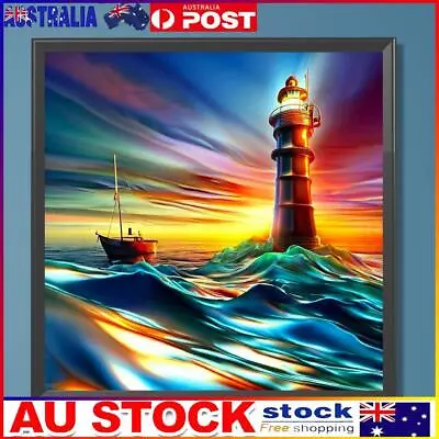 $11.09 • Buy 5D DIY Full Round Drill Diamond Painting Lighthouse Home Decoration Art Craft