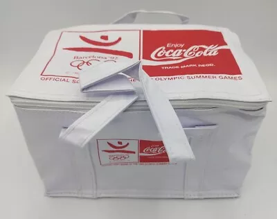 Coca Cola Barcelona 92 Olympics Vintage Cooler Bag  White 6 Cans NEW Deadstock • £12.99