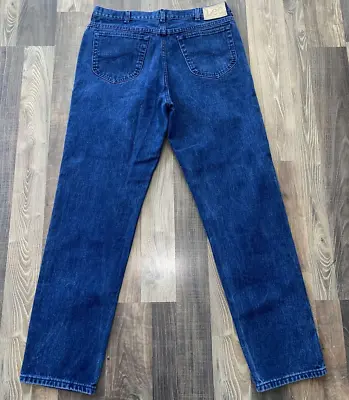 Vintage Lee Jeans Men Size 36x31.5 Blue Straight Leg Made In USA • $25.90