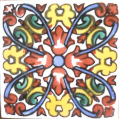 C#099)) Mexican Tile Sample Wall Floor Talavera Mexico Ceramic Handmade Pottery • $1.75