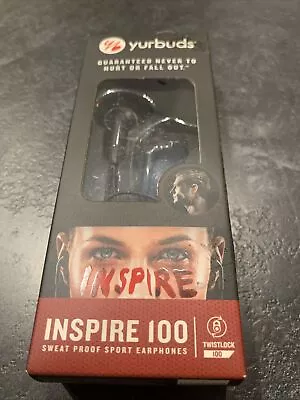 Yurbuds Inspire 100 Sport Wired Earphones Earbuds Headphones Black • $19.99