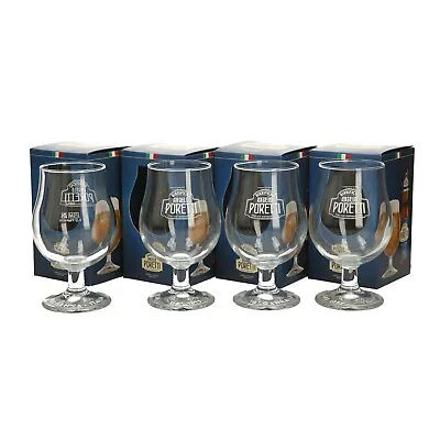 £15.99 • Buy 4 X Birrificio Angelo Poretti Half- Pint Goblet Glass Brand New
