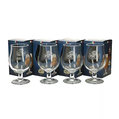 4 X Birrificio Angelo Poretti Half- Pint Goblet Glass Brand New • £16.99