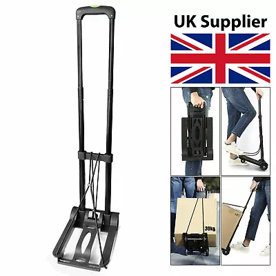 Heavy Duty Folding Foldable Hand Sack Truck Barrow Cart Wheel Trolley Black 30kg • £13.95