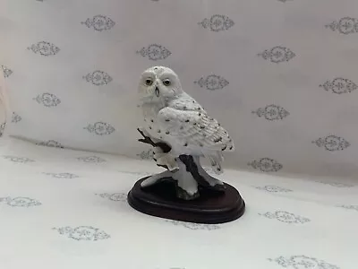 Vintage Maruri USA “Eyes Of The Night” Porcelain Snowy Owl On Wood Base • $30