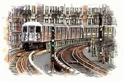 New York City MTA Large NYC Subway Train Map Plus Free Bonus Train Art Print • $4.94