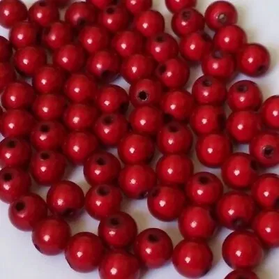 Bead Red Acrylic 6mm Round Japanese MIRACLE Beads With 1.5-2mm Hole 1 Strand * • $9.96