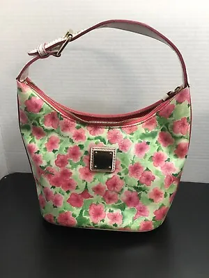 $65.99 • Buy Dooney & Bourke Pink Petunia Floral Shoulder Bucket Bag