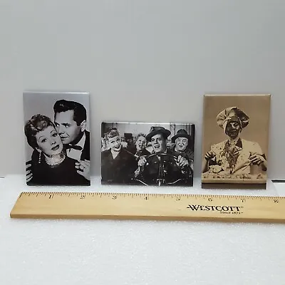 Vintage Lot 3 90s I LOVE LUCY TV Show Black White SOLID Fridge Magnets USA Made • $9.95