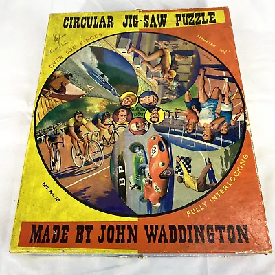 John Waddington Jigsaw Puzzle 1960's Circular Sport 500+ Pieces 20  Complete • £18