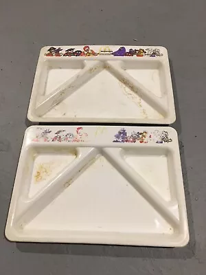 Vintage 1987 McDonalds Happy Meal Plastic Child Character Serving Snack Tray (2) • $30.76