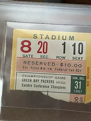 DECEMBER 31 1961 CHAMPIONSHIP GAME GREEN BAY PACKERS Vs NY GIANTS TICKET STUB • $299.99