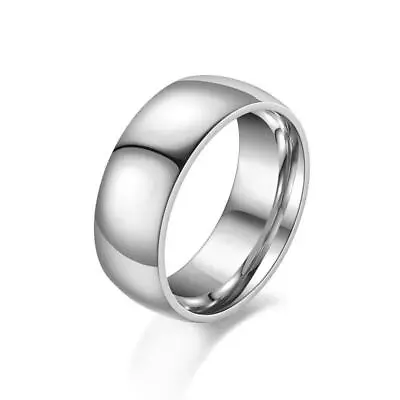 New Boys Mens Women's Plain Sliver Stainless Steel Unisex Ring Designer Ring  • £3.99