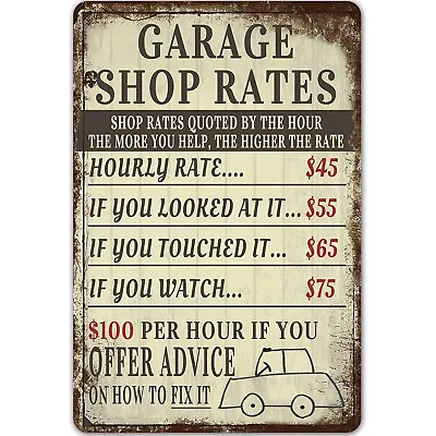Funny Garage Metal Tin Sign Man Cave Decor Workshop Wrench Signs Art Poster 12x8 • $14.39
