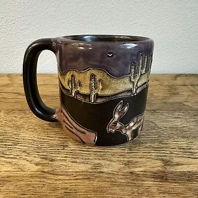 Mara Pottery Mug Mexico Large Coffee Tea Cup Heavy Southwestern Desert Rabbit • $19