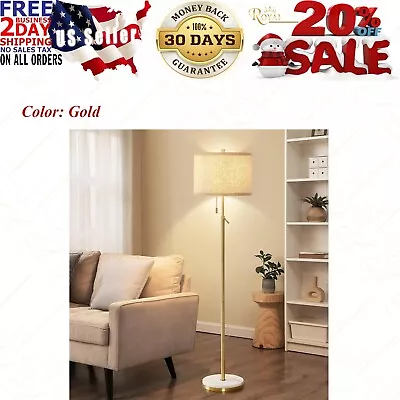 Marble&Floor Lamp Adjustable Height Standing Lamp With Marble Base Tall Gold • $80.95