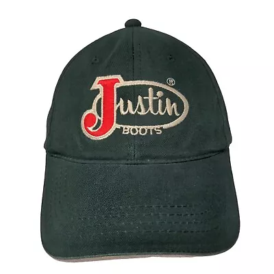 Justin Boots Men's Strapback Hat Green Size OSFA Embroidered Logo • $20