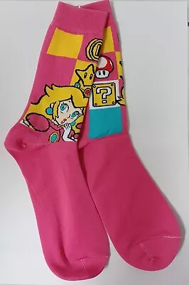 Princess Peach Pink Super Mario Bros Funny Game Retro Cosplay Cartoon Socks • $8.99