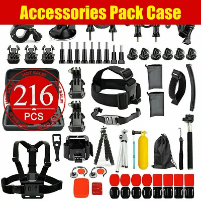$32.95 • Buy 216pcs Accessories Case Pack Chest Head Floating Monopod GoPro Hero 9 8 7 6 5 4 