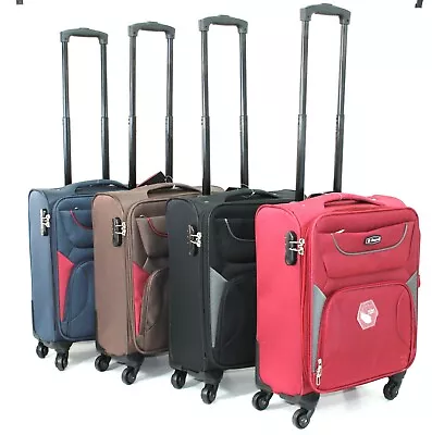 55cm EasyJet Ryanair Cabin Bag Trolley Suitcase Lightweight Travel Hand Luggage • £26.99