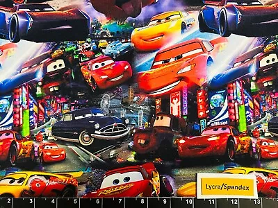 Tina SCRAP Lycra 9 X14  Cars Lightning Doc Mater McQueen Tumbler Disney Fabric • $4.99