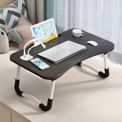 Folding Laptop Table Bed Sofa Lap Computer Desk Serving Tray USB/LED Light/Fan  • £14.94