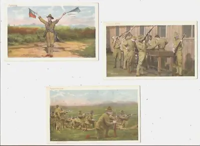 LOT: 3 VTG Illustrated Postcards Of Military Army Personnel By Illustrated PC Co • $6
