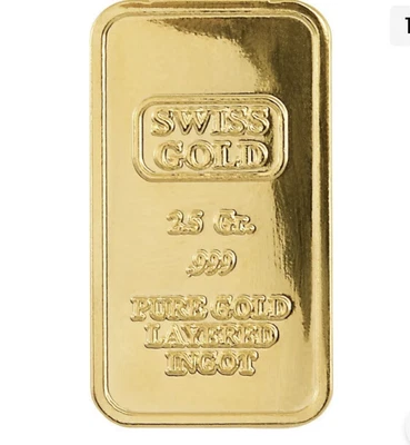 $9.90 • Buy Swiss Ingot 2.5 Grams Layered In 24 K Gold, American Treasures Novelty Coin