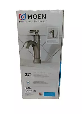 MOEN Halle Single Hole Bathroom Faucet In Spot Resist Brushed Nickel • $64.95