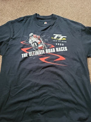 £4.99 • Buy Vintage Mens T Shirt Isle Of Man Tt 2008 Motor Bikes Road Races