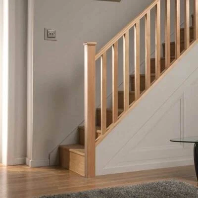 £258.09 • Buy Solid Oak Classic Square Edge Stair & Landing Balustrade Staircase Kit Inc Newel