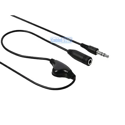 3.5mm IN LINE HEADPHONE & EARPHONE VOLUME CONTROL ADAPTER CABLE Male To Female • £4.25
