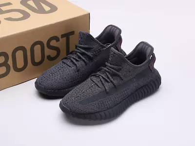 Adidas Yeezy Boost 350 V2 Static Black (Reflective) FU9007 Hot New Mens Sneakers • $254.99