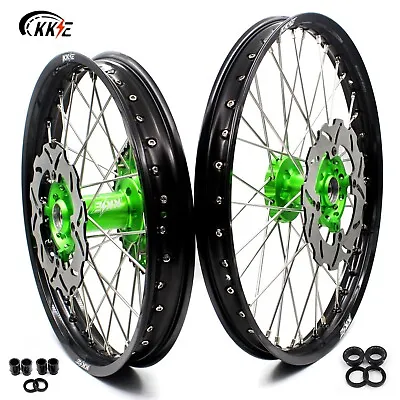 KKE 21-19 MX Dirtbike Wheels Rim Set Fit Kawasaki KX125 KX250 1993-2002 Rotors • $649