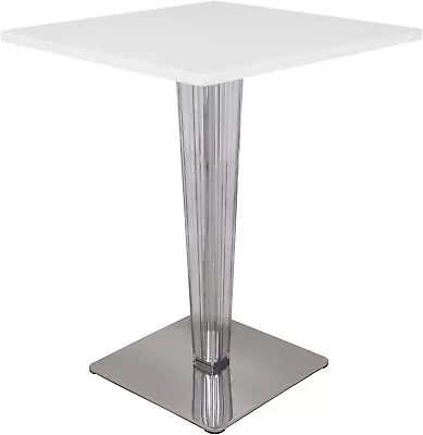 LeisureMod Modern Glen MDF Square Bistro Dining Table In White • $403.22